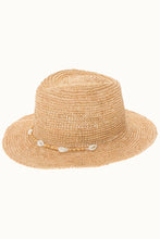 Raffia Straw Crochet Sun Hat with Shell Chin Cord