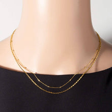 Two Row Layered Chain Necklace - Gold