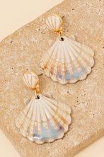 Double Clam Shell Dangle Earrings