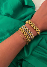Watch Band Bracelet - Gold with Diamonds