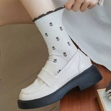 Cotton Floral Socks - Brown