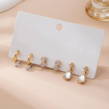 Trio Gold-Tone Crystal Drop Earring Set