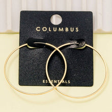 40Mm Thin Hoop Earrings - Gold
