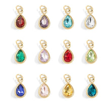 18K Gold PVD Teardrop Birthstone Charm Bar - April