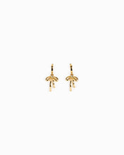 Droopy Bow Drop Huggie Earrings - Silver