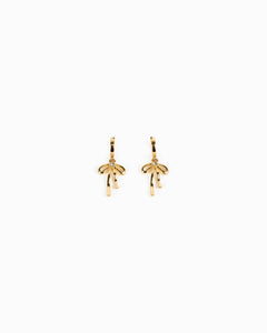 Droopy Bow Drop Huggie Earrings - Silver