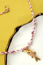 Cotton Rope Chain with Fish Charm Necklace
