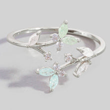 Gold Dipped Cz Butterfly Twist Open Ring: Gold