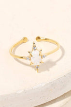 Gold Dipped Opal Star Adjustable Fashion Ring - Gold