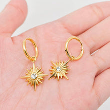 18K Gold Plated Stainless Steel Star Pendant Huggie Earrings