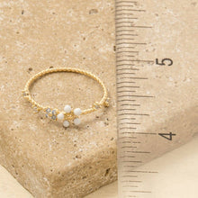 Delicate Gold Dipped Cz Enamel Flower Ring
