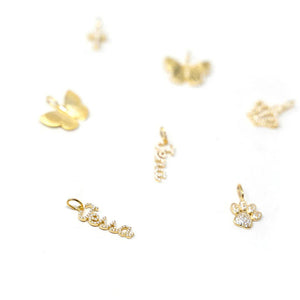 Butterfly Charm Bar - Gold