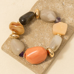 Assorted Stone Bracelet - Green
