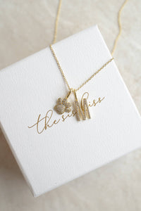 Skinny Cable Charm Bar Necklace 16" - Gold