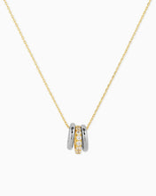 CZ Rondelle Charm Pendant Necklace -  Gold