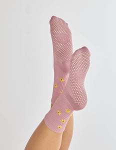 Lucky Honey The Daisy Grippy Sock: Deep Ocean