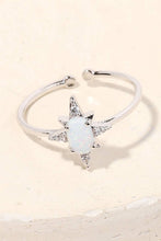 Gold Dipped Opal Star Adjustable Fashion Ring - Gold