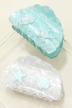 Nautical Shell and Starfish Hair Claw Clip - Blue
