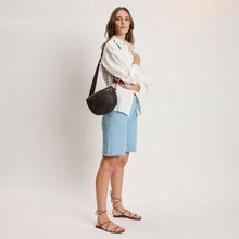 Gizelle - Large Checker Belt Bag: Chocolate
