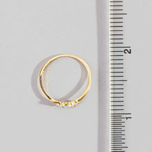 Gold Dipped Cz Double Flower Ring - Silver