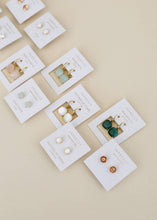 Round - Amazonite Gemstone - Gold Earrings