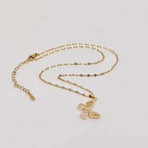 Cubic Zirconia 18K Gold-plated Butterfly Necklace