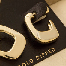 Gold Dipped Thick Squared Hoop Earrings - Gold