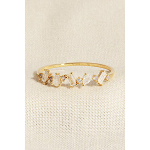 Assorted Rhinestone Fashion Ring - Gold