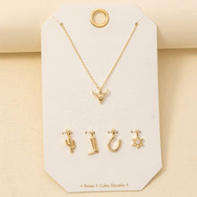 Western Bull Head Swappable Pendant Necklace - Gold