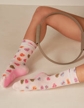 The Tall Tube Print Grip Sock: Ballet Bows Lagree & Pilates
