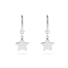 18K Gold PVD Stainless Steel Star Huggie Earring - Stainless