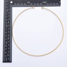 16K Gold Filled 2mm Minimalist Torque Cuff Collar Necklace with open beaded ball | WA-04155