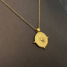 18K Golden Stainless Steel Sun Charm Necklace