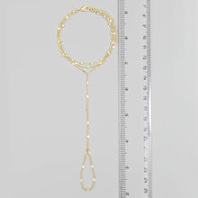 Layered Pearl Station Hand Chain Bracelet