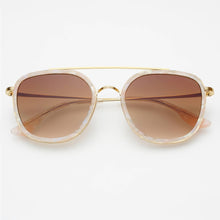 Weston Acetate Round Unisex Sunglasses - Light Pink / Brown