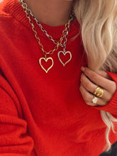 LARGE OPEN HEART NECKLACE: SILVER by Chansutt Pearls