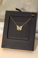 Gold Dipped Butterfly Pendant Necklace - Silver