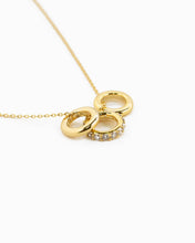 CZ Rondelle Charm Pendant Necklace -  Gold