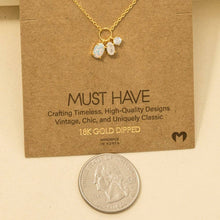 Dainty Opal Crystal Charm Necklace - Gold