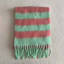 Blue-Brown Stripe Scarf - Thick Winter Wrap