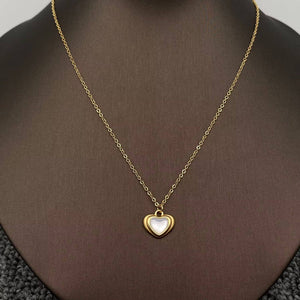 18K Gold Plated Heart Shaped Shell Charm Necklace