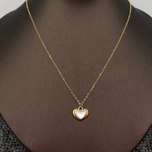 18K Gold Plated Heart Shaped Shell Charm Necklace - FGS