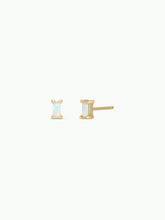 Baguette - White Opal - Earrings