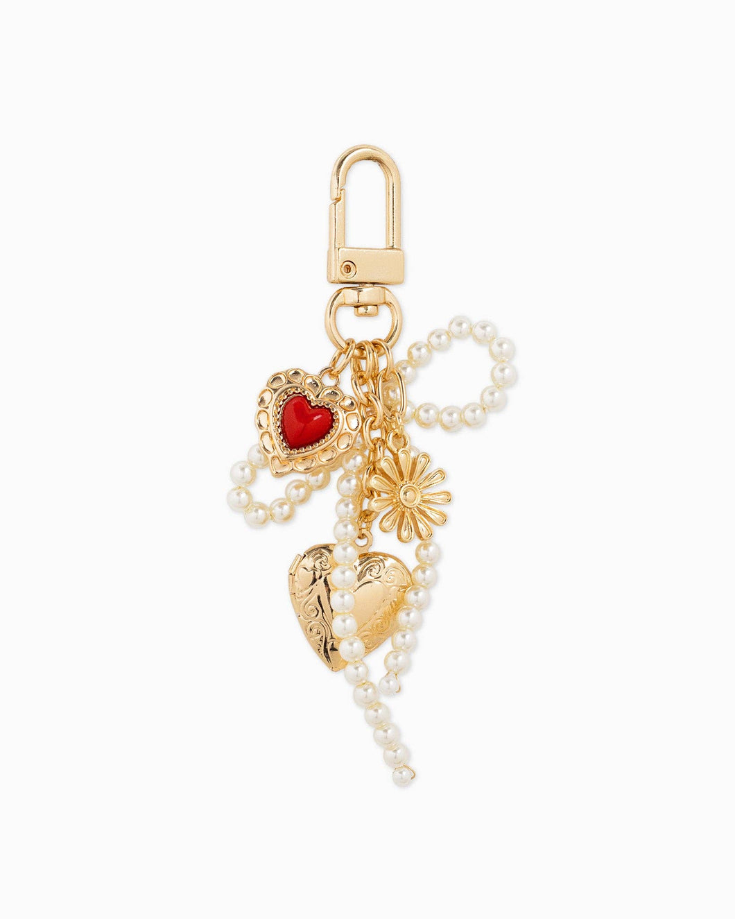 Multi Line Vintage Gothic Bag Charm - Gold