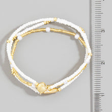 Cowrie And Clam Shell Mixed Beaded Bracelet Set