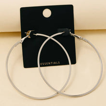 Gold Dipped Large Latch Hoop Earrings - Silver