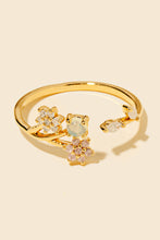 Floral Mixed Cubic Zirconia Band Ring - Gold