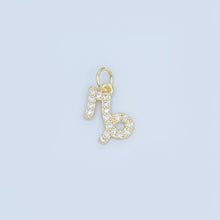 24K Gold Filled Micro Paved CZ Zodiac Sign Charm | A1313 - A1318: Aquarius