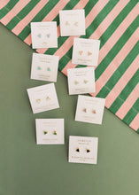 Mini Energy Gem - White Opal - Gold Earrings