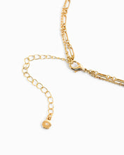 Delicate Bar and Link Chain Layered Necklace: Gold